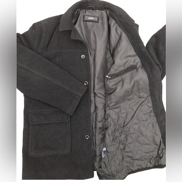 Alfani Other - Alfani Black Cashmere Wool Cotton Pockets 4 Button Down Coat